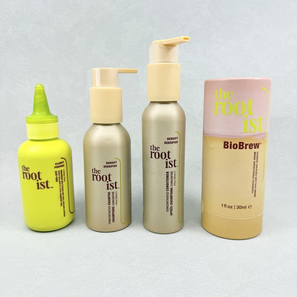 The Rootist Densify Shampoo & Conditioner, BioBrew Serum AHA Scalp Treatment NEW